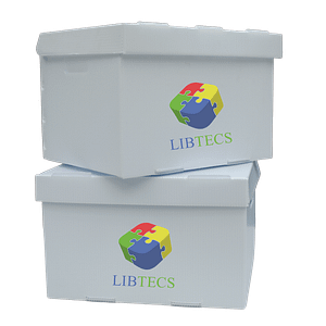 Caja de polipropileno tipo AG12 blanca (35 cm de largo x 12 cm de ancho x 25 cm de alto, calibre 4 700g/m2)